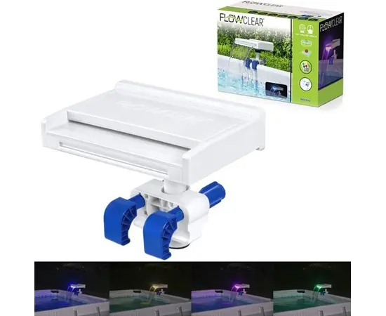 Brunnen-Wasserfall, RGB-LED-Licht, Farbwechsel, oberirdischer Schwimmbad