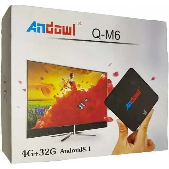 Smart-TV-Box IPTV Android 4 GB RAM 32 GB rom wifi telecomando andowl 4K HD Q-M6