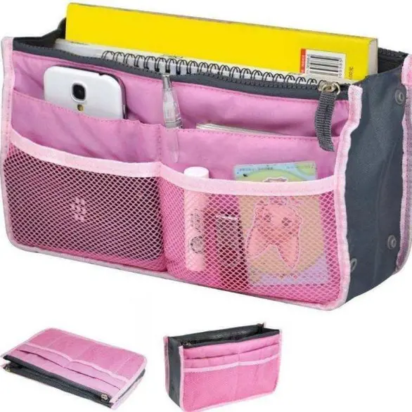 Organizzatore per borsa portaoggetti da viaggio pochette bag in bag Rosa