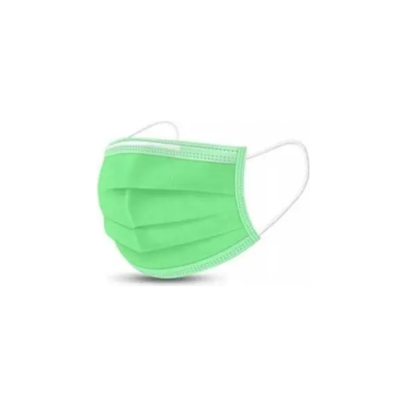 100x Typ II Masken zertifiziert CE Farbe grün Einweg Nase Mund Gesicht