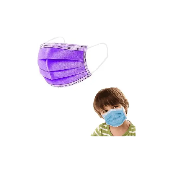100x Typ II Masken Kinder ce zertifiziert lila Einweg Nase Mund Gesicht