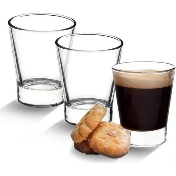 3x Kaffeetassen Mod. Caffeino Espresso 8,5cl Gläser in transparentem Glas