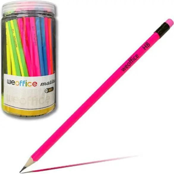 96x HB-Bleistifte mit Radiergummi Graphitmine Schule Büro gehärtetes Fluo