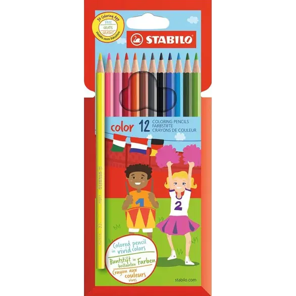 Buntstifte von Stabilo 12er-Pack farblich sortiert für Kinder-Federmäppchen