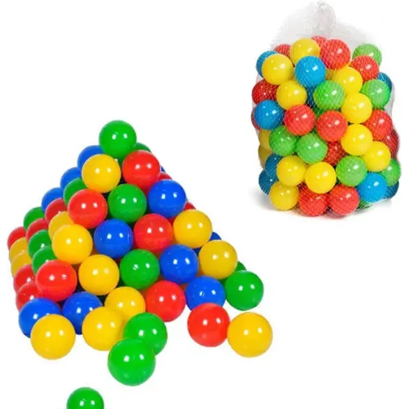 Bunte Spielbälle für Kinder, Beutel mit 40 halbstarren Bällen, Durchmesser 7 cm