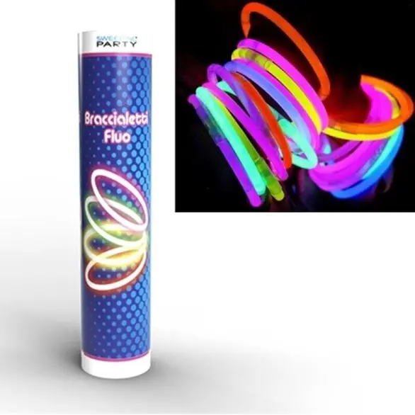 100x Leuchtarmbänder Fluoreszierende Armbänder Disco-Effekt DJ Star Light