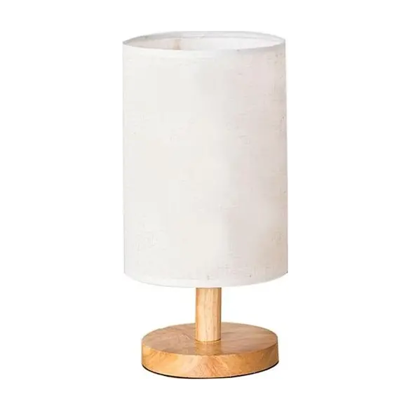Tischlampe Abat-Jour Lume für Nachttisch, Lampenschirm mit Holzsockel und Stoff