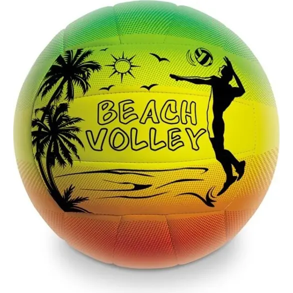 Volleyball-Ballspiel, Strandvolleyball, Meeresstrand, farbiger Regenbogen