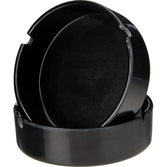 12x runder schwarzer Aschenbecher aus Kunststoff für Bar Pub Restaurant