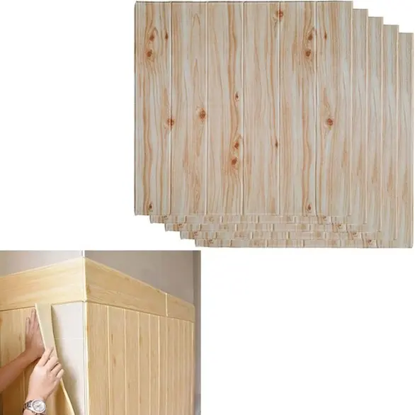 5x dekoratives Wandpaneel für die Innenverkleidung in heller Holzoptik