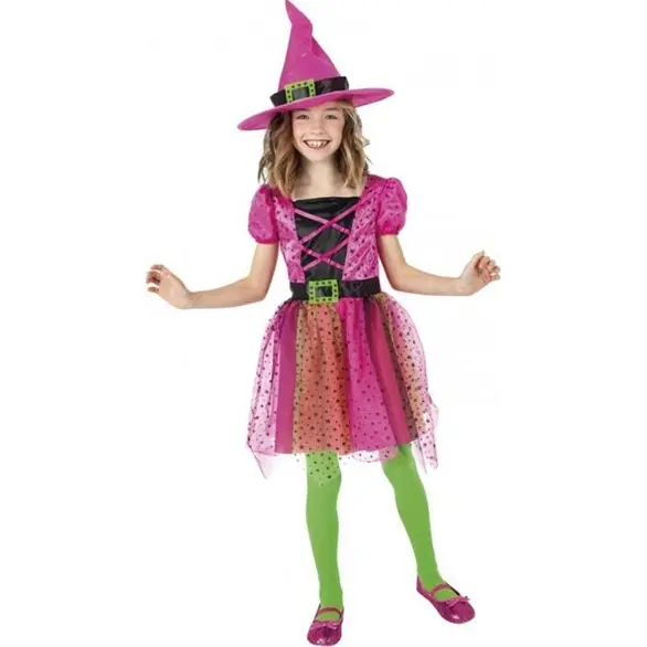 Halloween-Kostüm für Mädchen Hexen-Karnevalskleid im Alter von 3 bis 9 Jahren...