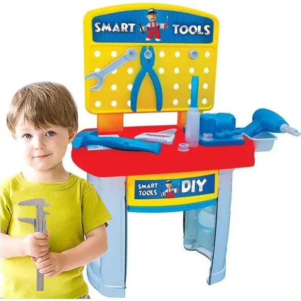 Kinderspielzeug-Werkbank, 35-teiliges Set mit mobilem Zubehör für Kinder