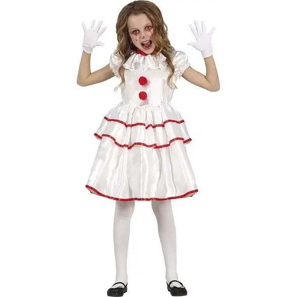 Halloween-Kostüm, Killer-Clown Clown-Kleid Mädchen 5-12 Jahre Party (7-9 Jahre)