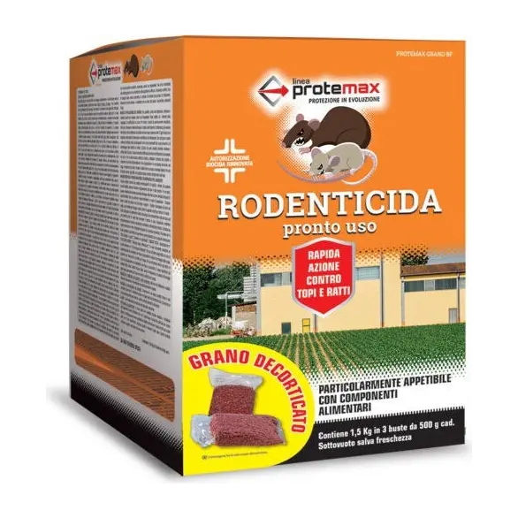 Köder Topizid, Gift für Mäuse, Ratten, Rotweizen, 1,5 kg Box, Rodentizid
