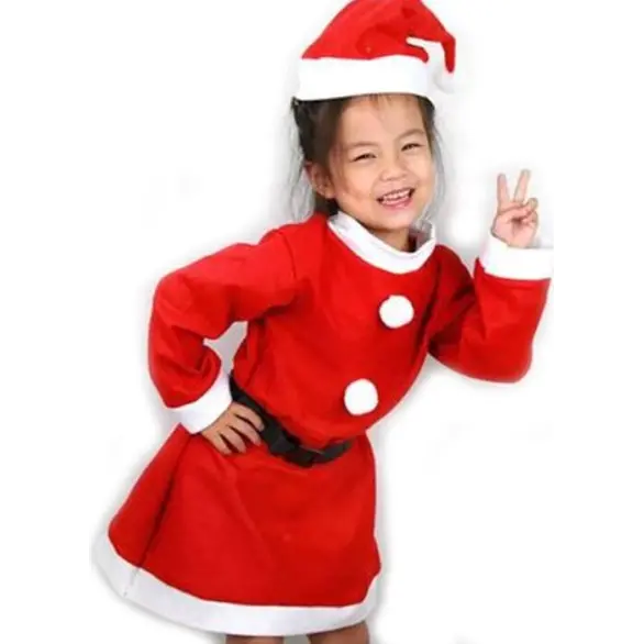 Weihnachtsmann-Kostüm mit Hut für Mädchen, verschiedene Größen, 1–15 Jahre...
