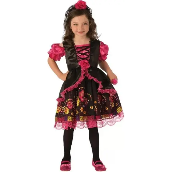 Halloweenkostüm Catrina Kleid Dia de los Muertos Mädchen 5-7 Jahre Karneval