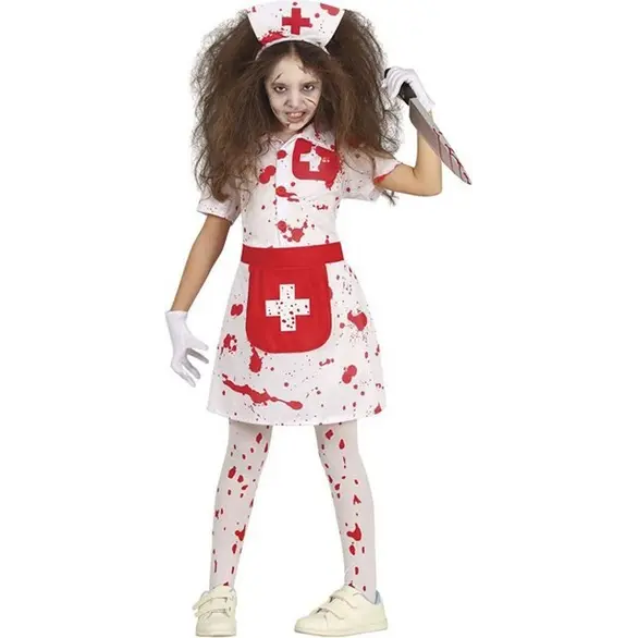 Halloween Krankenschwester Killer Kostüm Horrorkleid für Mädchen 5-12...