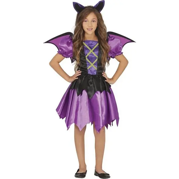 Lila Fledermaus-Halloween-Kostüm für Mädchen von 5 bis 12 Jahren, Karneval...