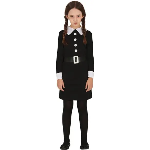 Halloween-Kostüm Wednesday Addams Horrorkleid für Mädchen 3-16 Jahre Party...