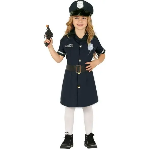 Halloween Polizistin Kostüm Verkleidung für Mädchen 3-12 Jahre Karneval (3-4...