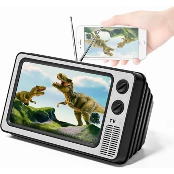 12-Zoll-Bildschirmlupe, mobiles Smartphone, Telefon in Retro-TV-Form