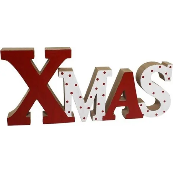 Weihnachts-XMAS-Holzschrift-Weihnachtsdekorationsträger 40x15 cm dekorativ