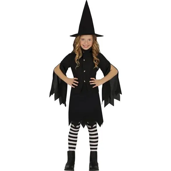 Salem Hexe Halloween Kostüm Verkleidung für Mädchen 3-12 Jahre Karneval (3-4...