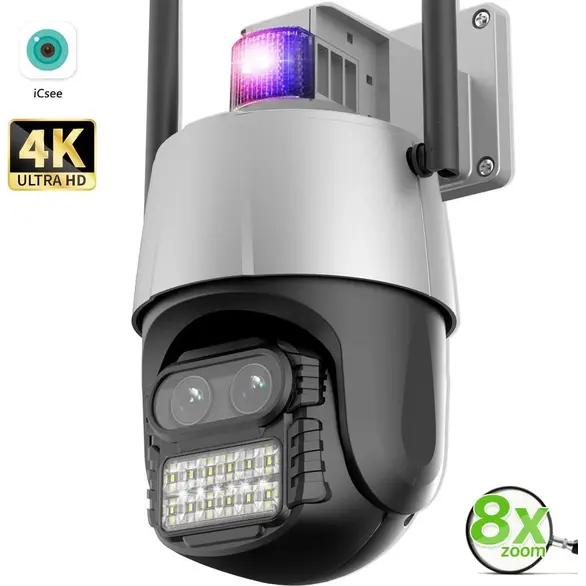 4MP 4K Kamera externes WLAN PTZ 2 Ziel 8x Zoom Videoüberwachung CCTV