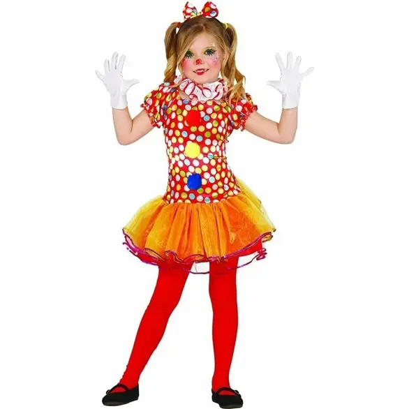 Farbenfrohes Clown-Halloween-Kostüm für Mädchen von 3-12 Jahren, Karneval...
