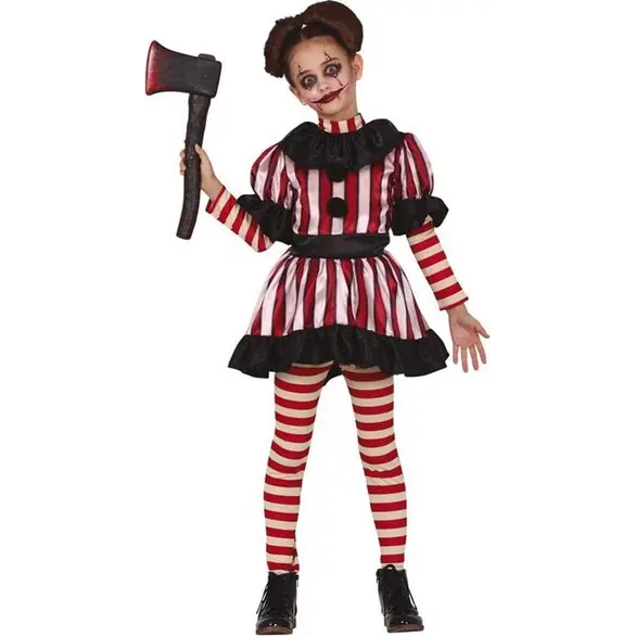 Halloween-Kostüm, Killer-Clown, Horror-Verkleidung für Mädchen von 3–12...