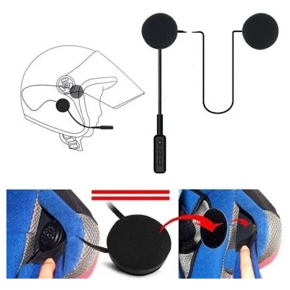 Wiederaufladbare Bluetooth-Kopfhörer für Motorradhelm, Roller, Mikrofon