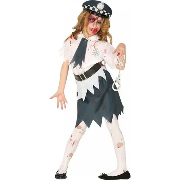 Halloween Kostüm Polizistin Zombie Verkleidung Mädchen 5-12 Jahre Karneval...