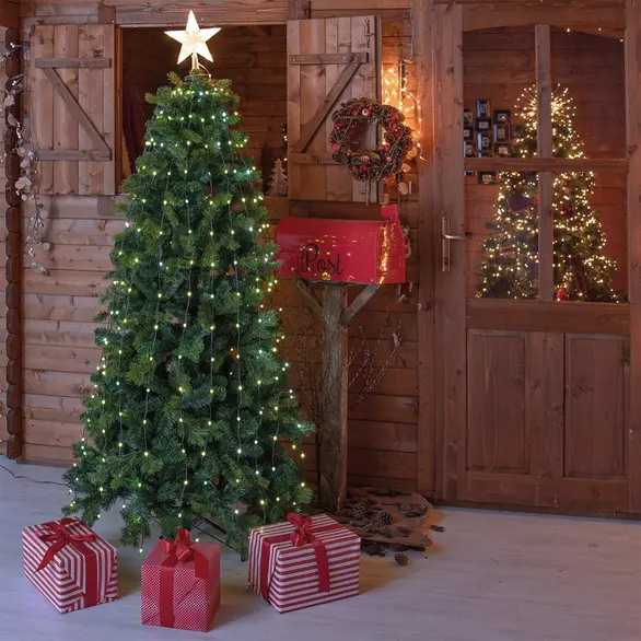 304 LED-Lichtermantel für Weihnachtsbaum, 180 cm, mehrfarbiges RGB-Licht