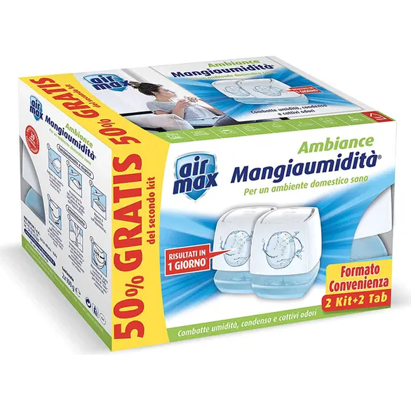 2x Air Max Ambiance Feuchtigkeitsfresser Device Mini White 100gr mit Salzen