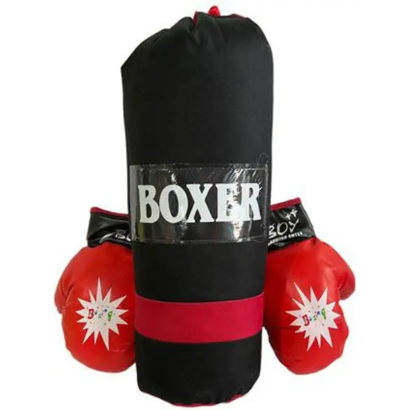 Boxsack mit Boxhandschuhen für Kinder Boxer Komplettset 44x15 cm