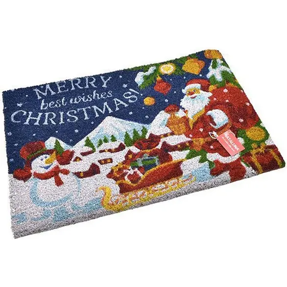 Weihnachtskokos-Fußmatte Weihnachts-Eingangstürteppich 40x60cm Merry Christmas