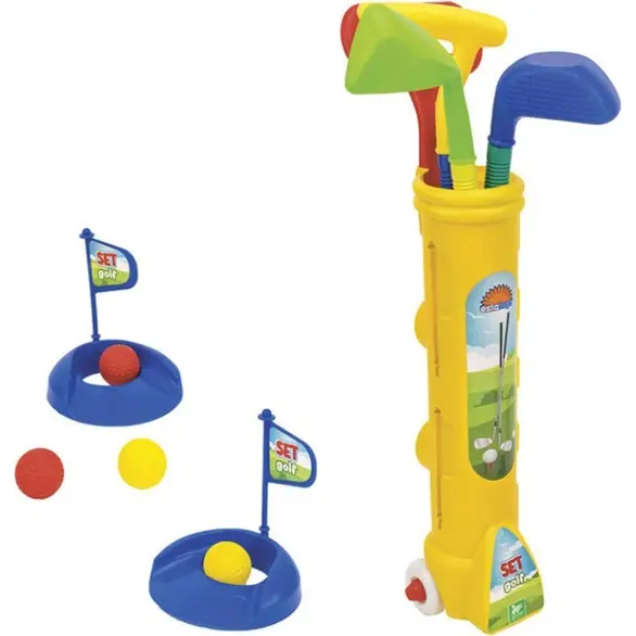 Plastikspielzeug-Golfset, Spiel, 4 Bälle, 3 Schläger, 2 Löcher, Kinder