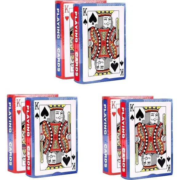 6 Decks, 52 plastifizierte Pokerspielkarten, Black Jack-Spiele, Rommé, Scala 40