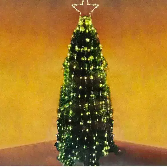 Kometenstern für Weihnachtsbaum, Kaskadenspitze, 465 warm-kaltweiße LEDs...