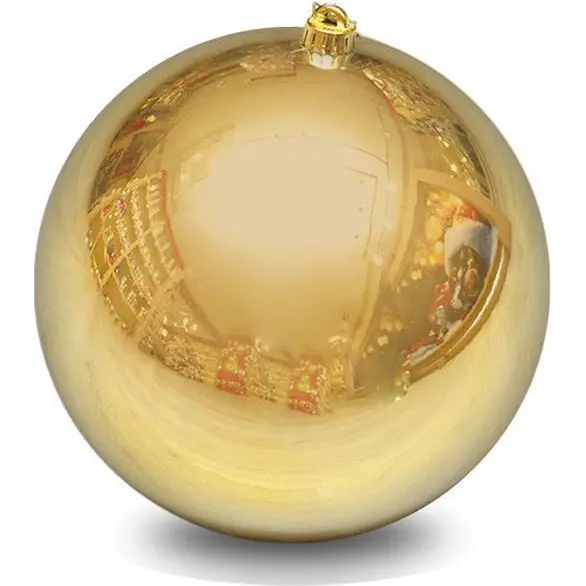 Weihnachtskugel 20 cm glänzende goldene Kugel, Weihnachtsbaumschmuck, PVC