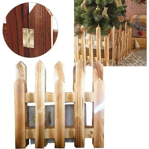 Holzzaun für Weihnachtsbaumzaun, verschiedene Größen, Gartenzaun (30x120 cm)