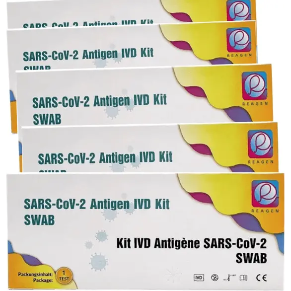 5x schnelle Antigen-Abstrichtupfer Sars-Cov-2-Covid 19 Mund und Nasen