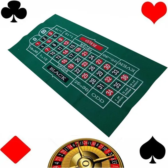 Grünes Tuch aus Stoff, Roulette-Tischset, 90x180 cm, Gaming-Tischdecke, Spiel