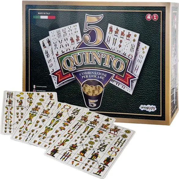 Quinto (Cinco) Brettspiel Weihnachtstischkartenversion Neapolitanische