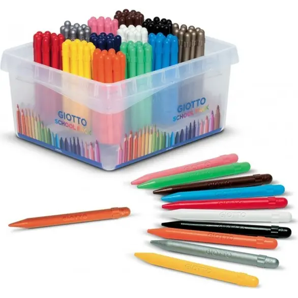 Farbige Wachsmalstifte Schulrucksack, 144 Stück 12 verschiedene Farben Kinder