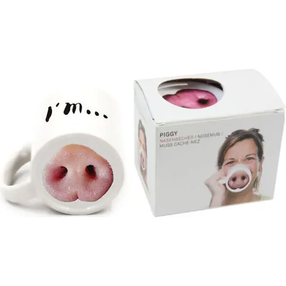 Niedliche Tasse mit Witz-Schweinenasen-Design für Frühstück, Tee, Milch,...
