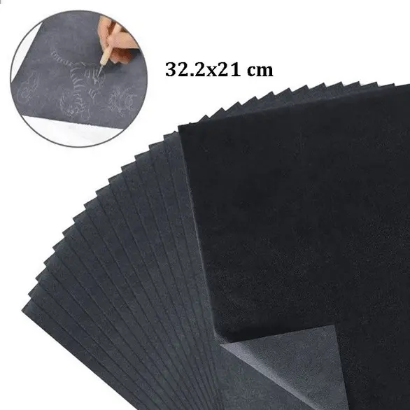 200x Blatt schwarzes Kohlepapier zum Kopieren, 21x32,2 cm