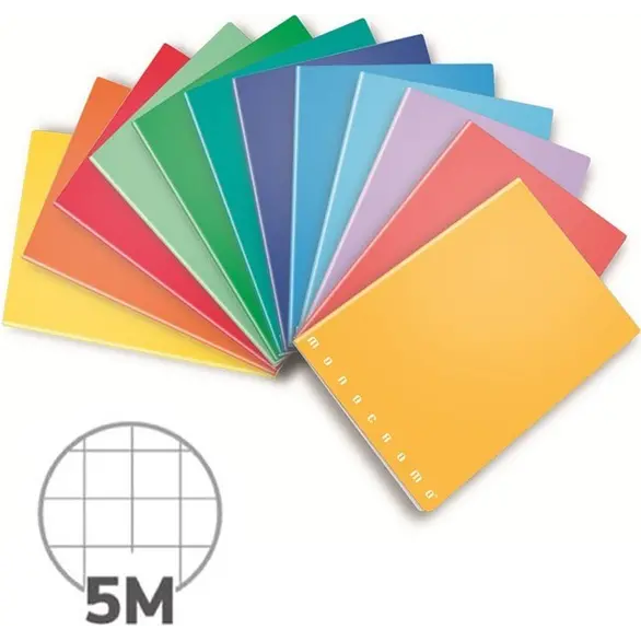 Set mit 10 Mini-Notizbüchern, A6-Format, 5M-Linie, 5 mm Monocromo Quadrate