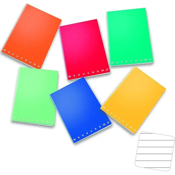 10x Mini-Notizbücher, einfarbig, 1R, verschiedene Farben, A6-Format Schule