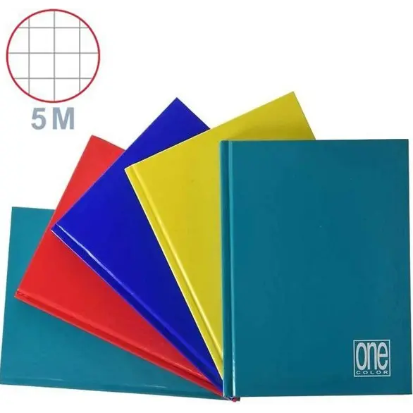 5x gebundene Notizbücher, A5-Format, quadratisch, liniert, 5 m, 72 Blatt, 60 g